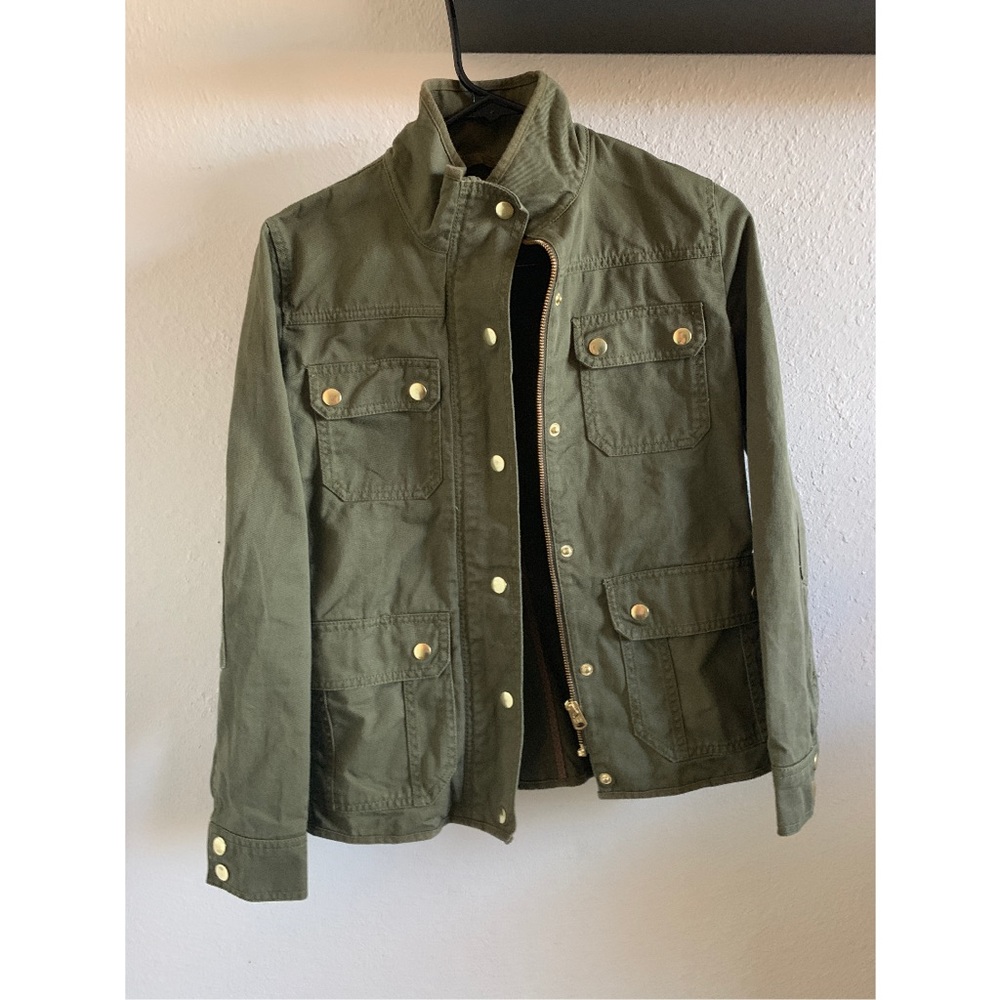 Green J Crew Denim Jacket